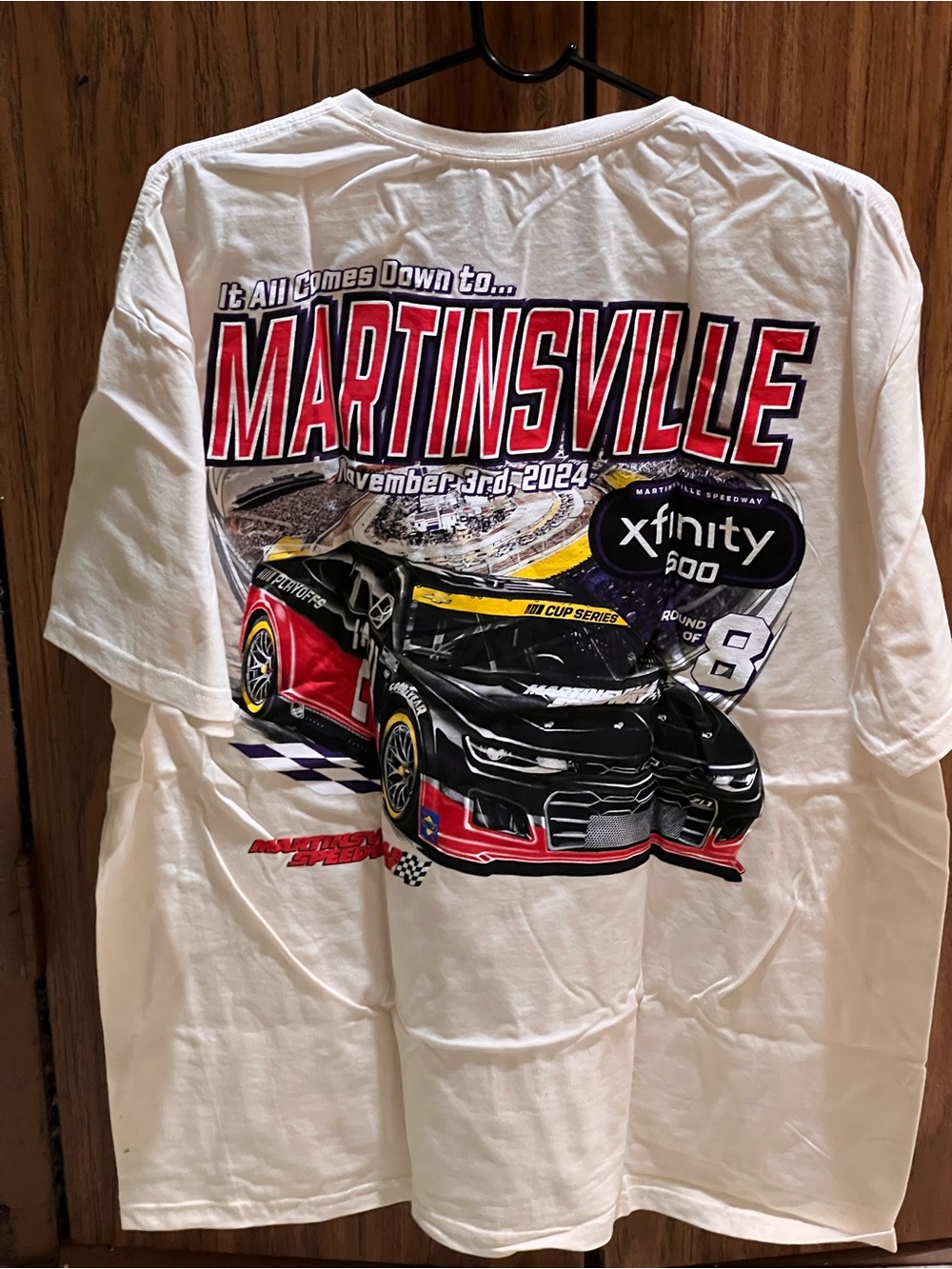 Nascar Martinsville Race Graphic Tee - White with Red and Black